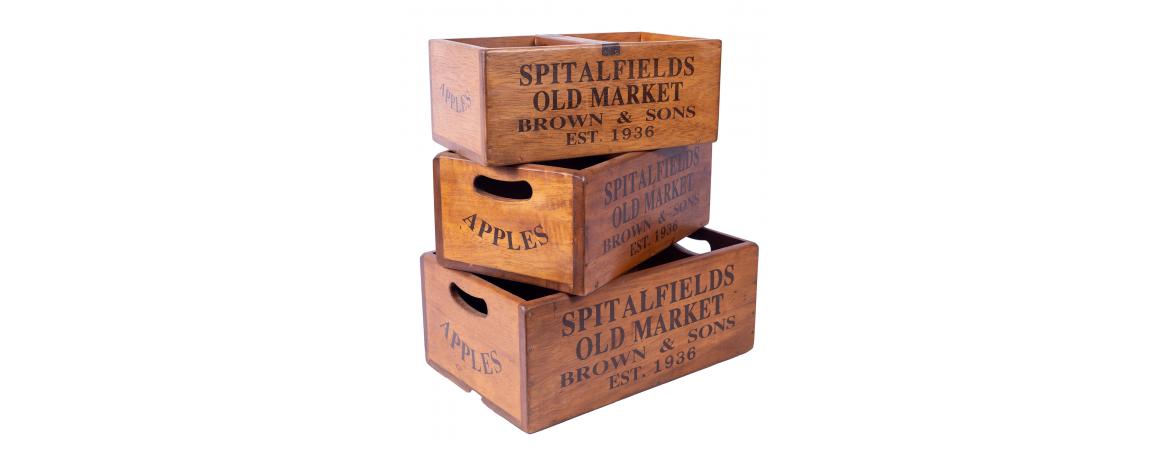 Set of 3 Large Vintage Boxes - Spitalfields